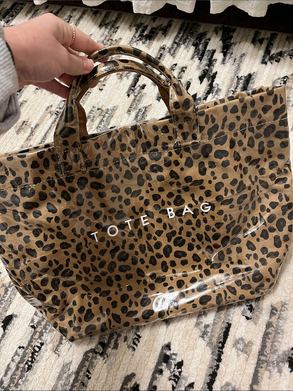 Amazon Leopard Print Tote Bag - Brown and Black